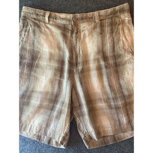Tommy Bahama 9"‎ Linen Silk Bermuda Shorts Men's 36 Brown Casual Lightweight